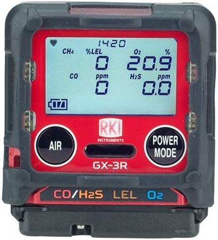 RKI GX3R 4-Gas Monitor LEL O2 H2S CO Detector - Factory Calibrated with Warranty Support, Includes Carry Bag and Calibration Certificate in Saudi Arabia