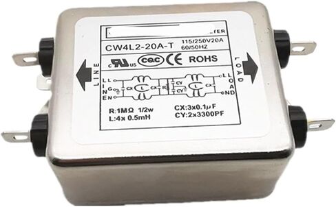 CW4L2-20A-T مرشح الطاقة المضاد للتدخل 220 فولت 20 أمبير مرحلة مزدوجة in Kuwait