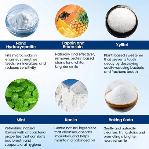 Teeth Whitening Powder for Tooth Care, Peroxide-Free Whitening Tooth Powder with Nano Hydroxyapatite & Enzymes, 50 Gram (1) in Kuwait