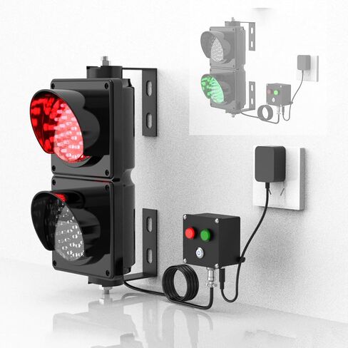 2 إشارات مرور LED باللون الأحمر/الأخضر للتركيب في الداخل والخارج، مصباح إشارة صناعي للجدار، مع مفتاح تحكم، التوصيل والتشغيل in Kuwait