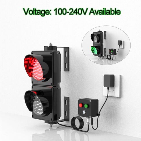 2 إشارات مرور LED باللون الأحمر/الأخضر للتركيب في الداخل والخارج، مصباح إشارة صناعي للجدار، مع مفتاح تحكم، التوصيل والتشغيل in Kuwait