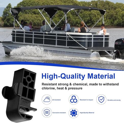 استبدال قوس موصل المزلاج العلوي للقارب العائم بيميني لأجزاء الجزء العلوي من Bennington Pontoon Bimini 002957، أجزاء أقواس المظلة ملحقات الأجهزة على سطح القارب من البلاستيك الأسود (قطعتان) in Kuwait