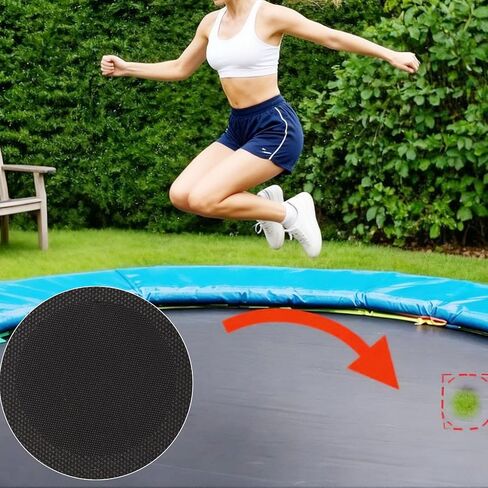 Tinoaly Self-Adhesive Trampoline Patch Repair Kit, 3 Shapes Patches with Scraper Trampoline Mat Repair Tape Accessories Suitable for Repairing Tears Holes Punctures (Black) in Kuwait