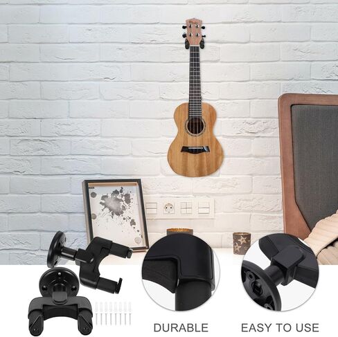 Cabilock 2pcs Violin Erhu Ukulele Wall Mount Hangers with Anti-fall Locks, Musical Instrument Display Rack for Strings, Space-saving Wall Bracket for Studio and Home Use in Kuwait