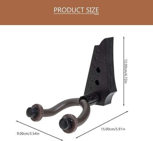 YARNOW Guitar Wall Hanger Violin Hook Morin Khuur Wall Mount Rack Ebony Finish Wood Head Style for Electric Guitar Ukulele Holder Musical Instrument Accessory in Kuwait