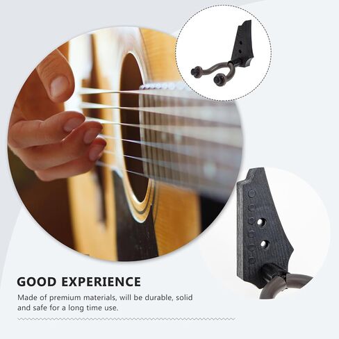 YARNOW Guitar Wall Hanger Violin Hook Morin Khuur Wall Mount Rack Ebony Finish Wood Head Style for Electric Guitar Ukulele Holder Musical Instrument Accessory in Kuwait