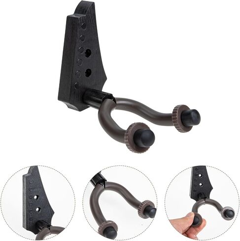 YARNOW Guitar Wall Hanger Violin Hook Morin Khuur Wall Mount Rack Ebony Finish Wood Head Style for Electric Guitar Ukulele Holder Musical Instrument Accessory in Kuwait