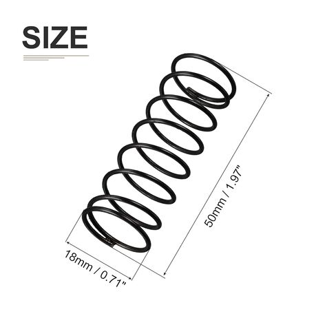 DTGN 1.2x18x50mm(DxODxL) زنبرك ضغط - 20 عبوة - جيد للآلات - زنبرك تمديد فولاذي - أسود in Kuwait