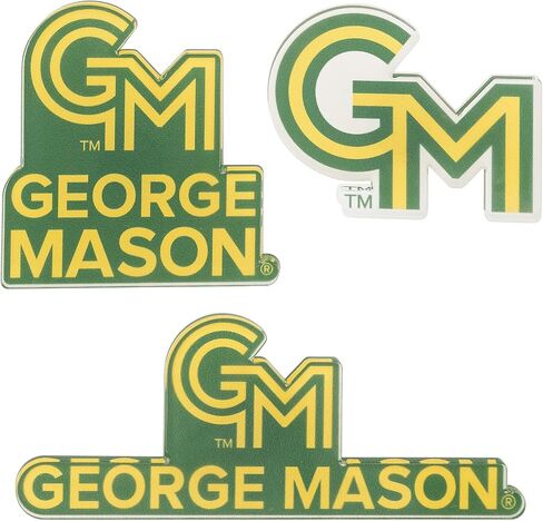 مغناطيس أكريليك من جامعة صبار الصحراء جورج ماسون، 3 عبوات من تصميم GMU Patriots الزخرفي مرخص رسميًا (مجموعة المغناطيس A) in Kuwait