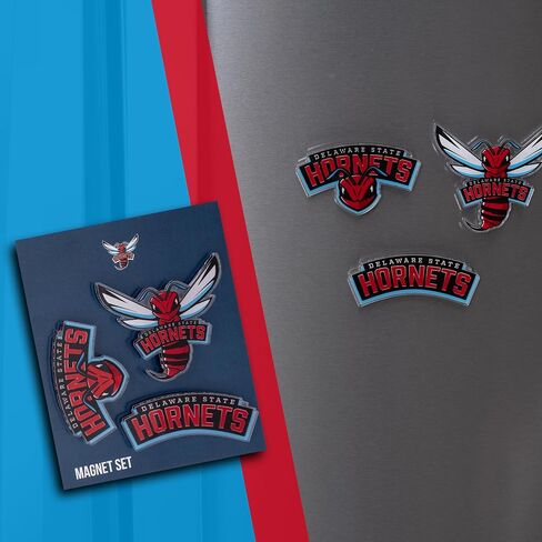 مغناطيس أكريليك من جامعة ولاية ديلاوير الصحراوية، 3 عبوات من تصميم DSU Hornets الزخرفي مرخص رسميًا (مجموعة المغناطيس A) in Kuwait