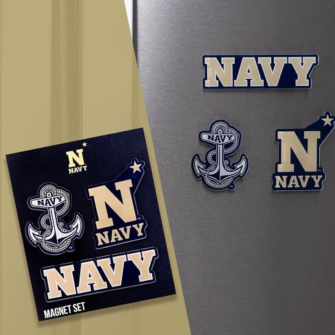 صبار الصحراء الولايات المتحدة الأكاديمية البحرية الاكريليك مغناطيس 3 حزمة USNA Midshipmen تصميم ديكور مرخص رسميا (مجموعة المغناطيس أ) in Kuwait