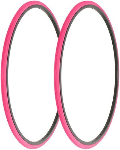 Bicycle 27" x 1" Pink Sidewall 2 Tires AL-1156 Touring-Slick Style Tread | (Two Tire) in Kuwait