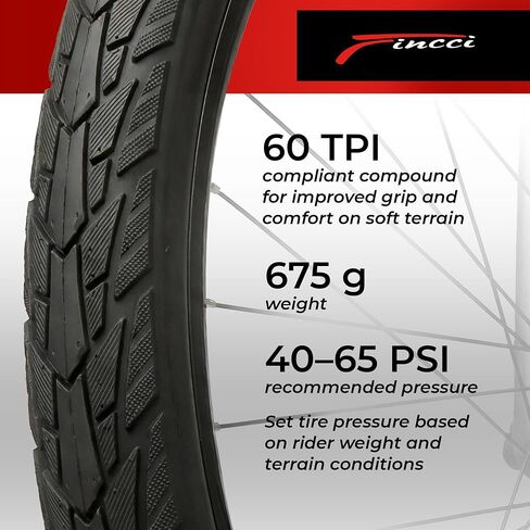 إطار دراجة Fincci Tintera Gravel 700x45c - زوج إطارات Kevlar 700c خفيفة الوزن حضرية 47-622 مع 1 مم من النايلون مقاوم للثقب - إطارات دراجات قابلة للطي مقاس 28 بوصة للكهرباء والطرق والدراجات الهجينة - 60 TPI in Kuwait