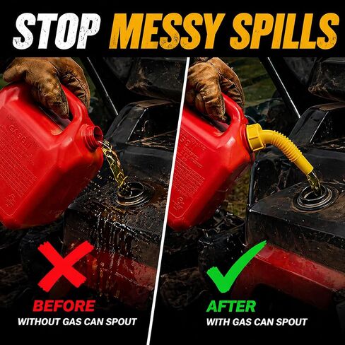 Gas Can Spout Kit 3 Pack Fuel Nozzle Replacement | Universal 1/2–10 Gal, Leak-Proof, Durable Plastic, Vent Caps & Drill Bit Included in Kuwait