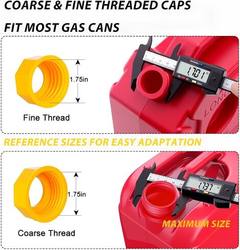 Gas Can Spout Kit 3 Pack Fuel Nozzle Replacement | Universal 1/2–10 Gal, Leak-Proof, Durable Plastic, Vent Caps & Drill Bit Included in Kuwait