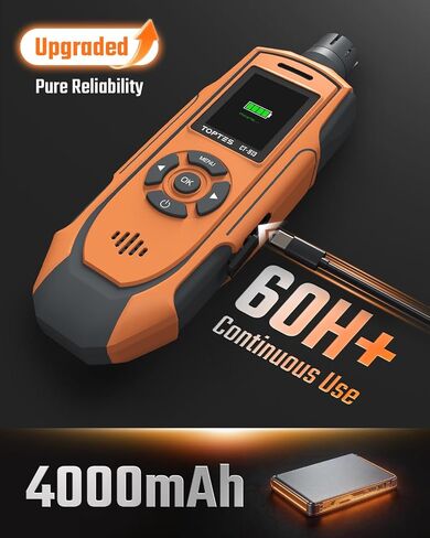 TOPTES CT-913 Portable Carbon Monoxide Detector, Rechargeable CO Detector with Upgraded Sensor, TFT Color Display with Triple Alarms, 0-1000PPM for Camping, Travel, Industrial & Professional Use in Kuwait