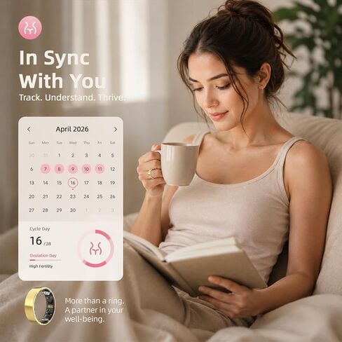 Smart Ring Health Ring Fitness Tracker with 24/7 Sleep Tracking Activity Tracker Step Counter Calorie Fitness Ring for Women & Men iOS & Android (Gold, 8) in Saudi Arabia