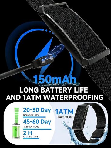 Smart Bracelet, Health Activity FitnessTrackers, Screenless Smart Band | All-Day Continuous Heart Rate/Blood Pressure Monitor, Sleep Tracker, 170+ Sport Modes, Smart Bracelet for Men with Free APP in Kuwait
