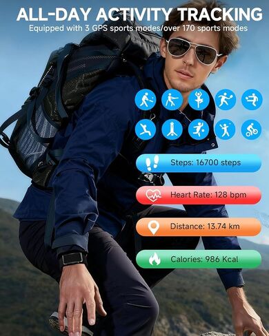 Smart Bracelet, Health Activity FitnessTrackers, Screenless Smart Band | All-Day Continuous Heart Rate/Blood Pressure Monitor, Sleep Tracker, 170+ Sport Modes, Smart Bracelet for Men with Free APP in Kuwait