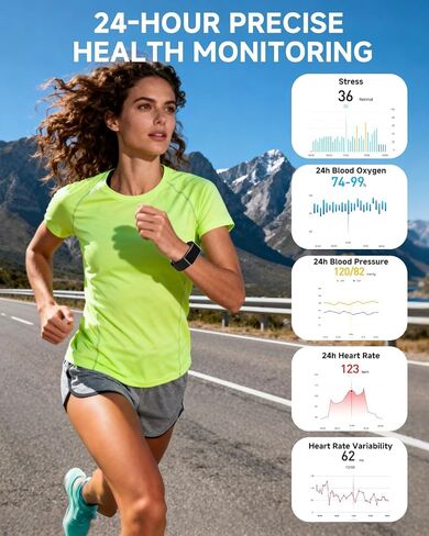 Smart Bracelet, Health Activity FitnessTrackers, Screenless Smart Band | All-Day Continuous Heart Rate/Blood Pressure Monitor, Sleep Tracker, 170+ Sport Modes, Smart Bracelet for Men with Free APP in Kuwait