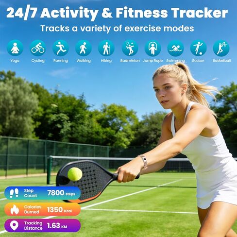 Smart Bracelet for Women Men, Fitness Trackers Bracelet, Sleep Tracker Health Bracelets,Smart Band Activity Watchs with 24/7 Heart Rate Monitor,HRV,Calorie Pedometer Steps Counter,Stress,Blood Oxygen in Kuwait