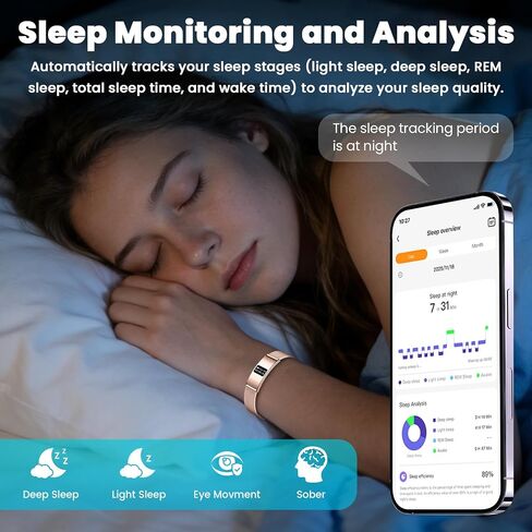 Smart Bracelet for Women Men, Fitness Trackers Bracelet, Sleep Tracker Health Bracelets,Smart Band Activity Watchs with 24/7 Heart Rate Monitor,HRV,Calorie Pedometer Steps Counter,Stress,Blood Oxygen in Kuwait