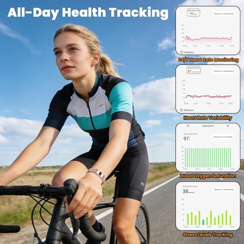 Smart Bracelet for Women Men, Fitness Trackers Bracelet, Sleep Tracker Health Bracelets,Smart Band Activity Watchs with 24/7 Heart Rate Monitor,HRV,Calorie Pedometer Steps Counter,Stress,Blood Oxygen in Kuwait
