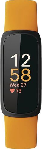 Fitbit Inspire 3 Health &-Fitness-Tracker with Stress Management, Workout Intensity, Sleep Tracking, 24/7 Heart Rate and More, Morning Glow/Black, One Size (S & L Bands Included) (Renewed) in Kuwait