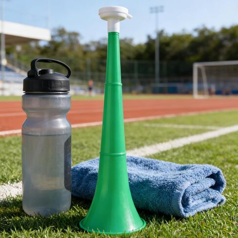VOSAREA 8pcs Collapsible Stadium Horns Green Plastic Trumpet Noisemakers Loud Football Air Horns for Sports Games School Parties Cheering Accessories in Kuwait