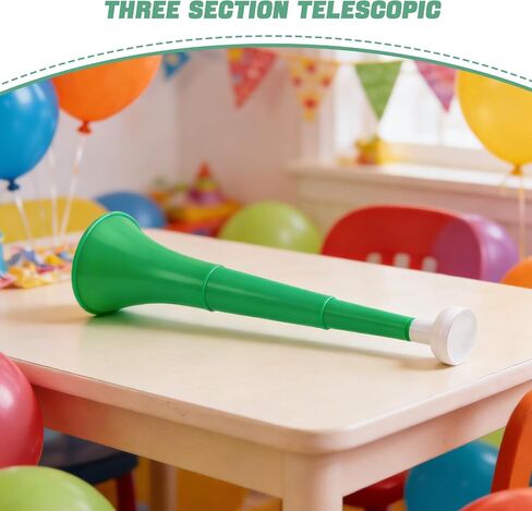 VOSAREA 8pcs Collapsible Stadium Horns Green Plastic Trumpet Noisemakers Loud Football Air Horns for Sports Games School Parties Cheering Accessories in Kuwait