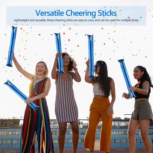 UPKOCH 24 Pcs Sticks Inflatable Cheering Sticks Noise Makers for Sports Concerts Parties Blue in Kuwait