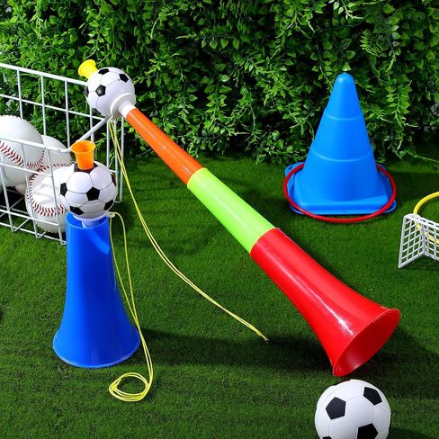 balacoo 4 Pcs Stadium Football Horns, 16. 5'' Sturdy Plastic Loud Trumpets for Sports Events, Parties and Celebrations, Stadium Vuvuzela Noise Makers for Crowd Cheering, Graduation, Birthday Parties in Kuwait