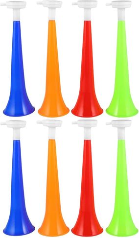 Kisangel 8pcs Stadium Horns, 11 Inch Sturdy Plastic Blower Trumpets for Sports Events Celebrations, Noise Makers Loud Cheering Horns for Graduation, Parades, Birthday in Kuwait