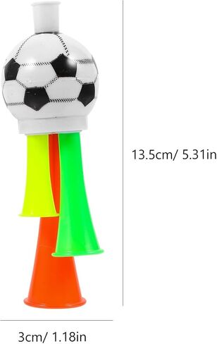 10Pcs Vuvuzela Stadium Horns, Mini Plastic Loud Noise Makers with Lanyard, Soccer Ball Blow Trumpets for Football Games, Soccer Events, Tailgating, Carnival Party Cheering, Assorted Colors in Kuwait