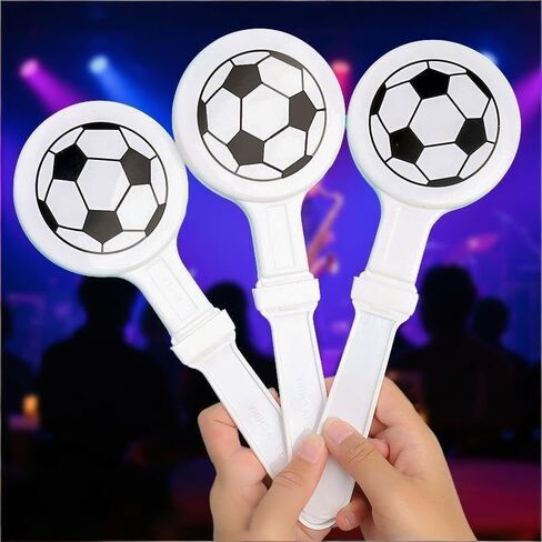 2Pcs Football Clapper Hands - Loud Cheering Noise Makers for Games, Classic Black White Design with Handle, Bulk Pack for Fans & Supporters in Kuwait