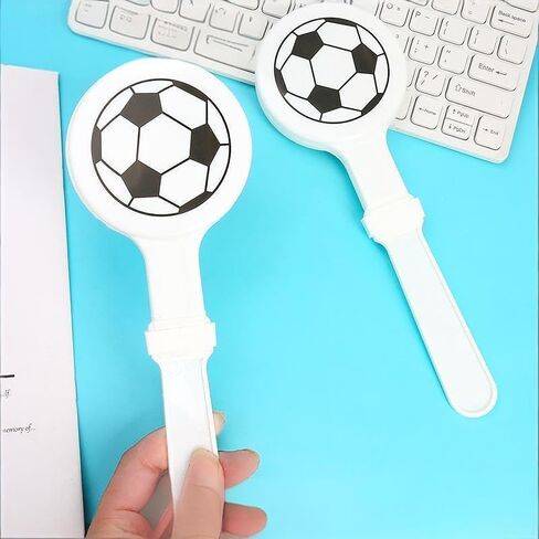2Pcs Football Clapper Hands - Loud Cheering Noise Makers for Games, Classic Black White Design with Handle, Bulk Pack for Fans & Supporters in Kuwait