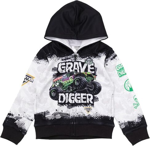 سترة رياضية بسحاب من Monster Jam Fleece Up للأطفال الصغار إلى الأطفال الكبار Grave Digger in Kuwait