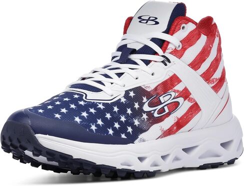 حذاء Boombah Victor الرجالي Turf Mid - USA Patriot - مقاسات متعددة in Kuwait
