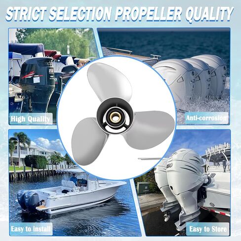 14X23 مركب من الستانلس ستيل المروحة تناسب سوزوكي محرك خارجي 50-140HP ترقية OEM 990C0-00610-23P 15 خدد الأسنان 3 شفرات الدعامة RH in Kuwait