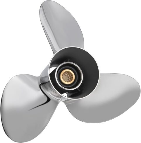 14X23 مركب من الستانلس ستيل المروحة تناسب سوزوكي محرك خارجي 50-140HP ترقية OEM 990C0-00610-23P 15 خدد الأسنان 3 شفرات الدعامة RH in Kuwait