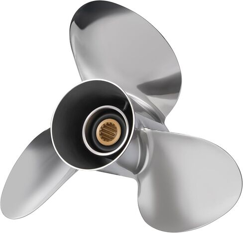 14X23 مركب من الستانلس ستيل المروحة تناسب سوزوكي محرك خارجي 50-140HP ترقية OEM 990C0-00610-23P 15 خدد الأسنان 3 شفرات الدعامة RH in Kuwait