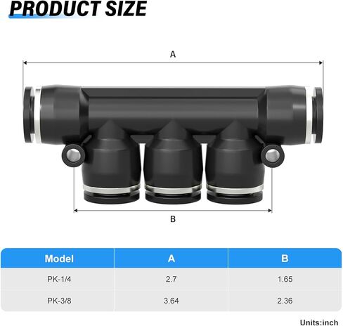 TAILONZ PNEUMATIC أزرق مستقيم بطريقتين - أنبوب 8 مم دفع OD لتوصيل الأنبوب تركيبات سريعة قفل دفع PU-8 (عبوة من 10) in Kuwait