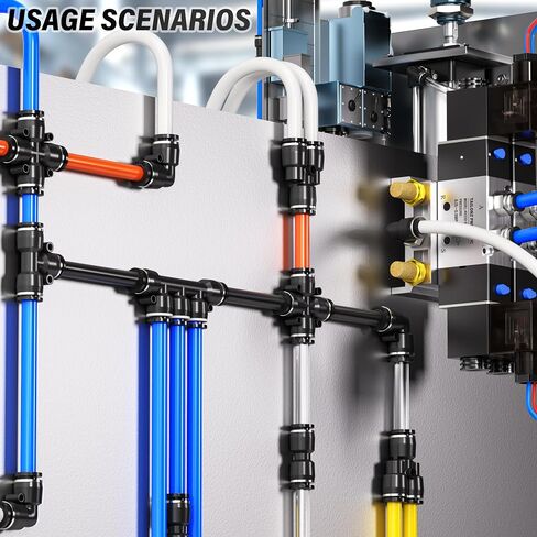 TAILONZ PNEUMATIC أزرق مستقيم بطريقتين - أنبوب 8 مم دفع OD لتوصيل الأنبوب تركيبات سريعة قفل دفع PU-8 (عبوة من 10) in Kuwait