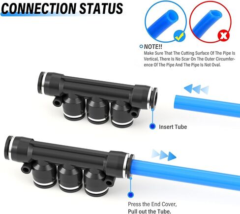 TAILONZ PNEUMATIC أزرق مستقيم بطريقتين - أنبوب 8 مم دفع OD لتوصيل الأنبوب تركيبات سريعة قفل دفع PU-8 (عبوة من 10) in Kuwait