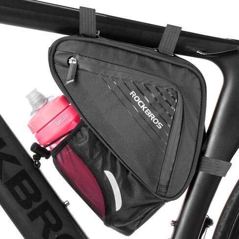 ROCKBROS Bike Bicycle Triangle Frame Bag Bike Bicycle Storage Bag Bike Accessories Pouch Pack with Water Bottle Pouch for Road Mountain Bike in Kuwait