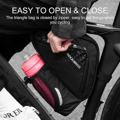 ROCKBROS Bike Bicycle Triangle Frame Bag Bike Bicycle Storage Bag Bike Accessories Pouch Pack with Water Bottle Pouch for Road Mountain Bike in Kuwait