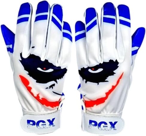 PGX Baseball Smiley Baseball Batting Gloves - Adult & Youth Baseball & Softball Gloves, Leather Palm, Wrist Strap for Secure Fit (Adult Large) in Kuwait