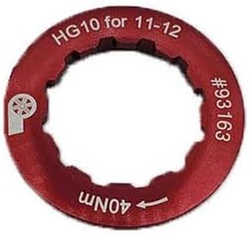 قفل محول Prestacycle HG10 - يحول المحاور الحرة ذات 10 سرعات لتناسب أشرطة 11 و12 سرعة - حلقة قفل من سبيكة حمراء خفيفة الوزن لعجلات مسننة 11T أو 12T in Kuwait