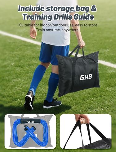 GHB Agility Hurdles 5/6 Pack Foldable Speed Agility Training Hurdles Adjustable Sturdy Hurdles Training Equipment Set with Carry Bag for Amateur, Athletes, Soccer, Basketball in Kuwait