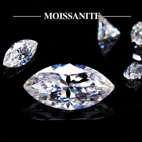 Moissanite Loose Stone Lab Diamond Gemstones, VVS1 Clarity Emerald Marquise Oval Round Cut for Diamond Jewelry, Earrings, Necklaces, Rings, Handmade Jewelry with GRA Certificate in Saudi Arabia